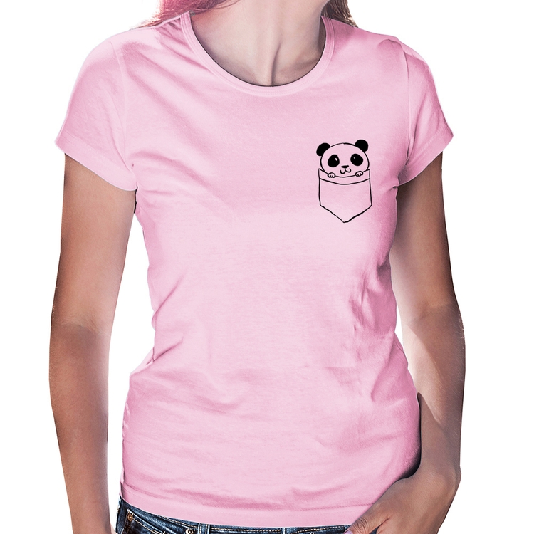 Baby Look Pocket Panda - Rosa Bebê