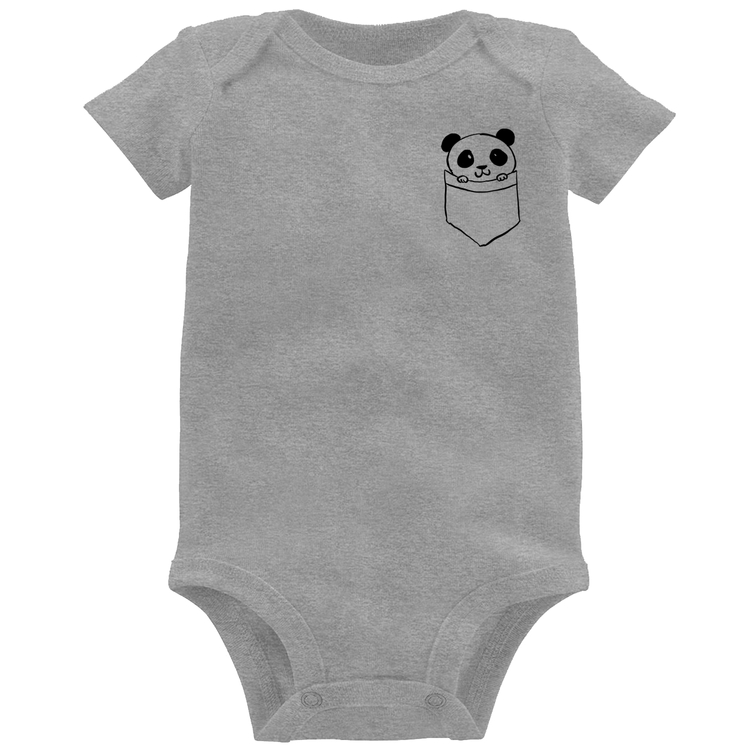 Body Bebê Pocket Panda - Cinza