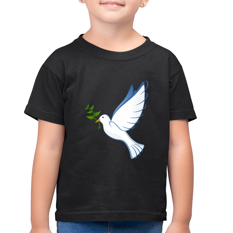 Camiseta Algodão Infantil Pomba da Paz