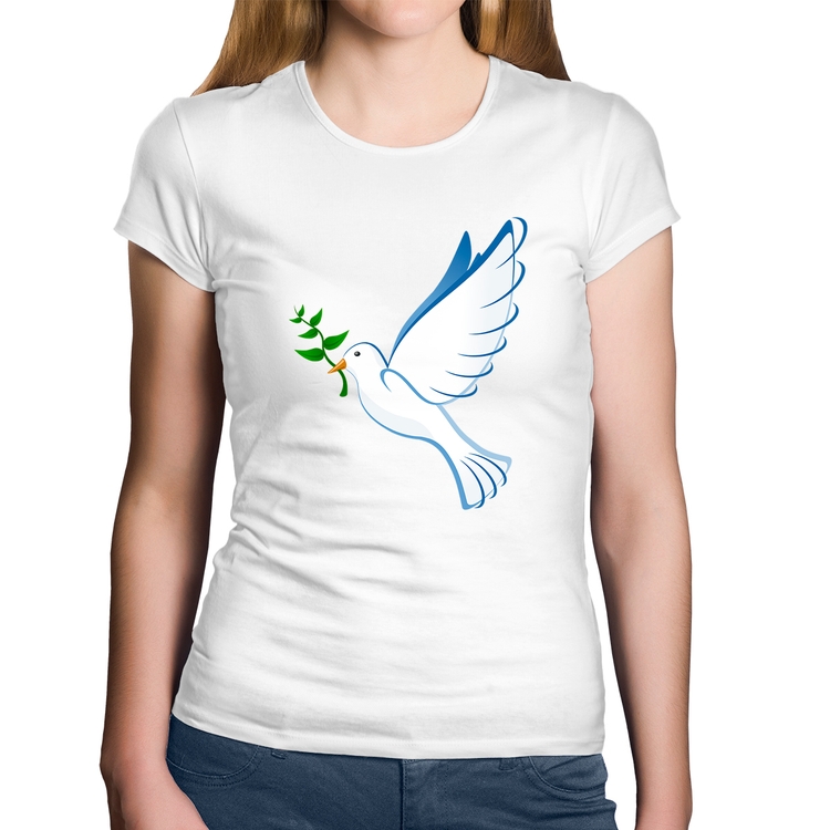 Baby Look Algodão Pomba da Paz - Branca