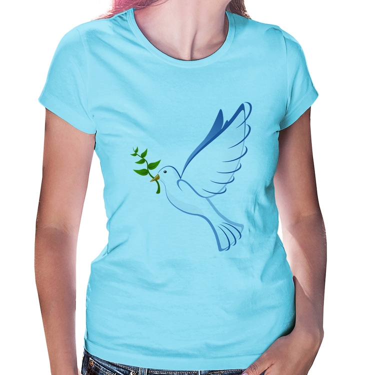 Baby Look Pomba da Paz - Azul Bebê