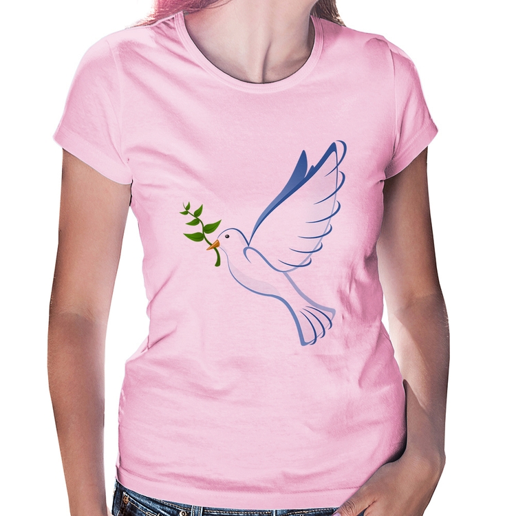 Baby Look Pomba da Paz - Rosa Bebê