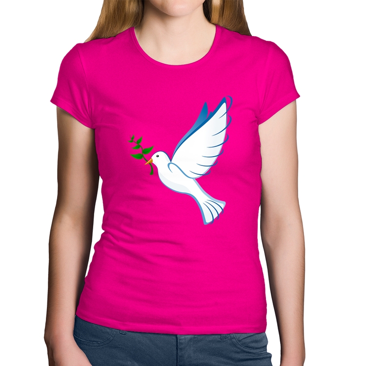 Baby Look Algodão Pomba da Paz - Rosa