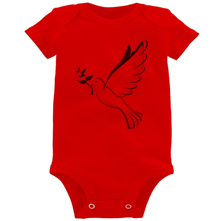 Body Bebê Pomba da Paz - Vermelho
