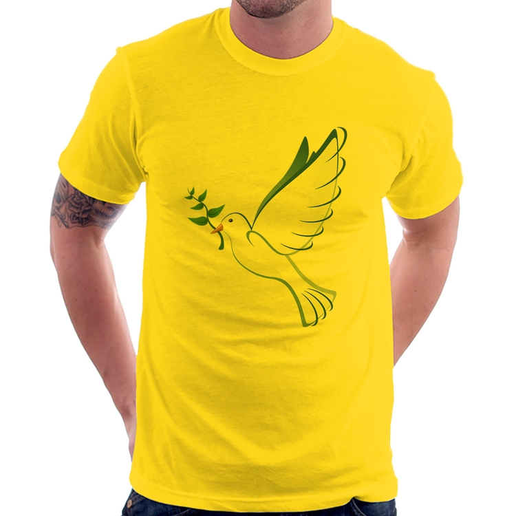 Camiseta Pomba da Paz - Amarela