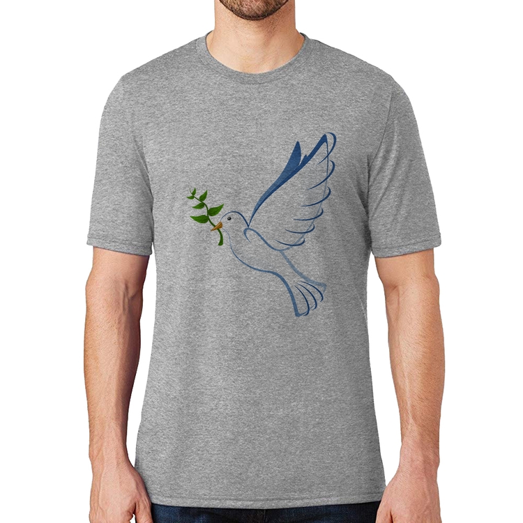 Camiseta Pomba da Paz - Cinza