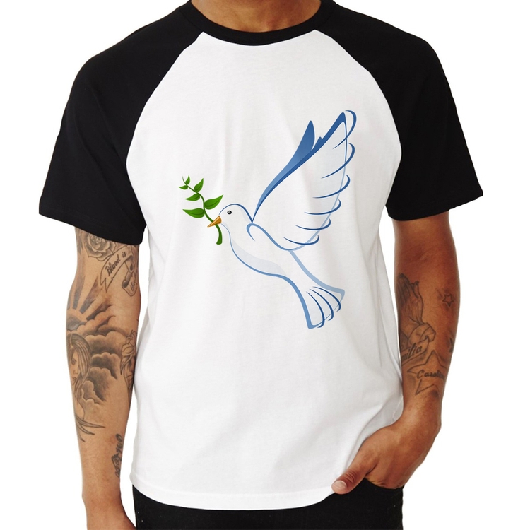 Camiseta Raglan Pomba da Paz