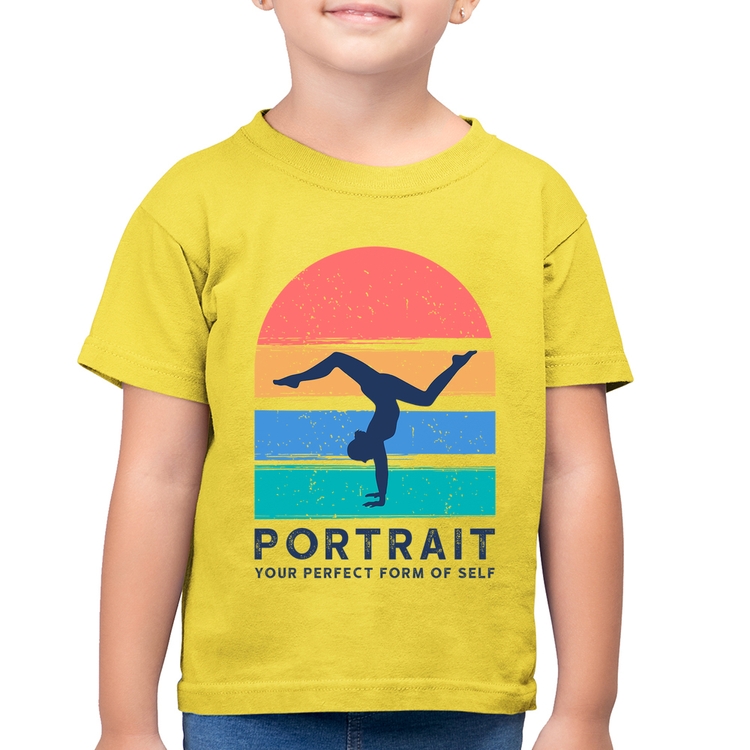 Camiseta Algodão Infantil Portrait Your Perfect Form Of Self - Amarelo Canário