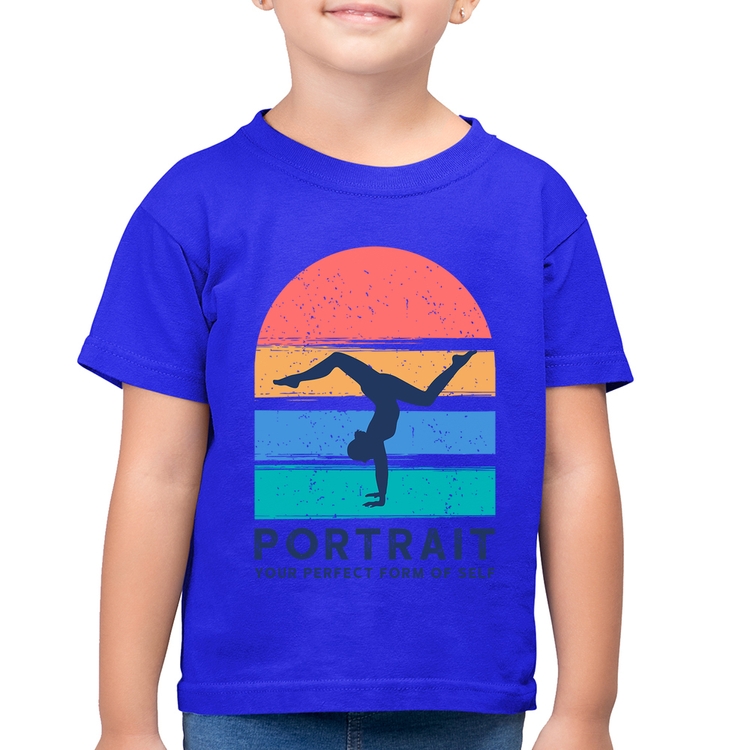 Camiseta Algodão Infantil Portrait Your Perfect Form Of Self - Azul Royal