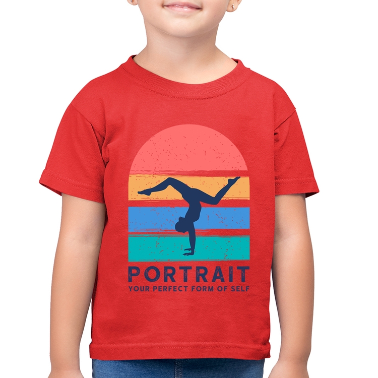 Camiseta Algodão Infantil Portrait Your Perfect Form Of Self - Vermelha