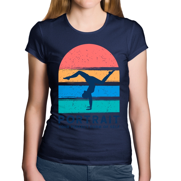 Baby Look Algodão Portrait Your Perfect Form Of Self - Marinho