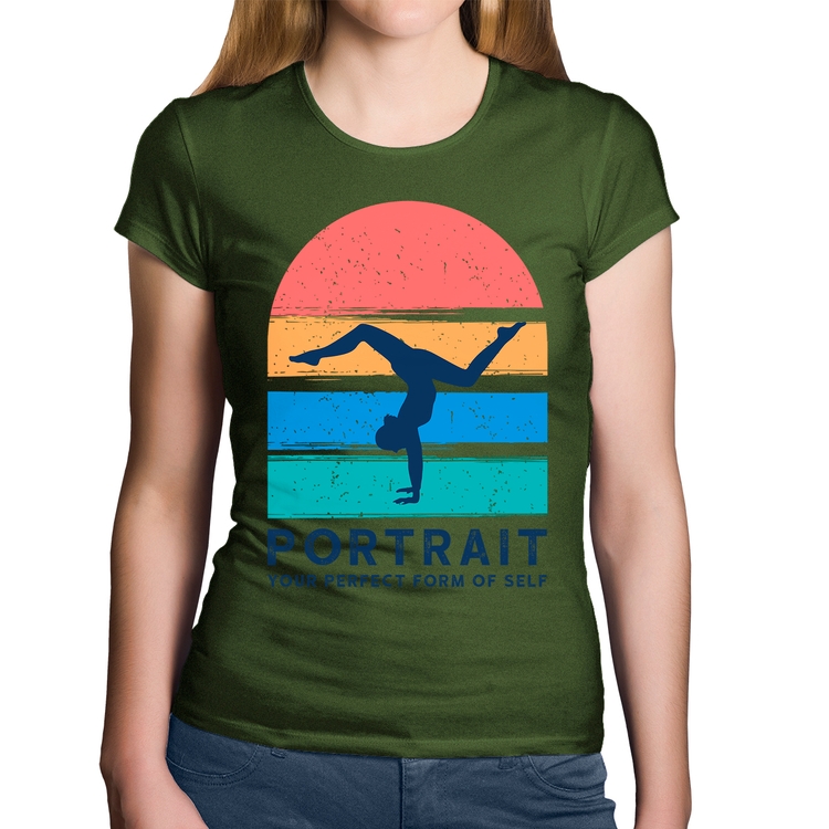 Baby Look Algodão Portrait Your Perfect Form Of Self - Musgo