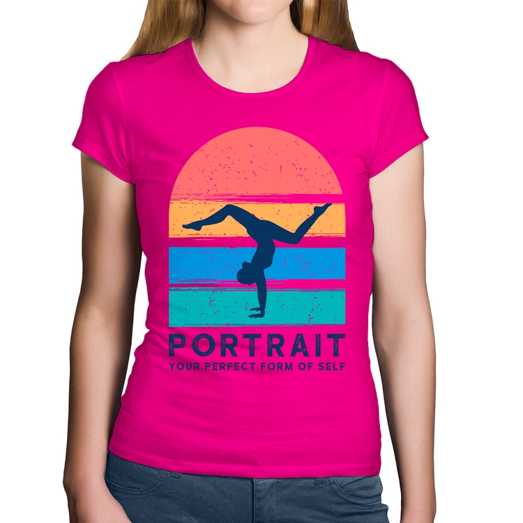 Baby Look Algodão Portrait Your Perfect Form Of Self - Rosa