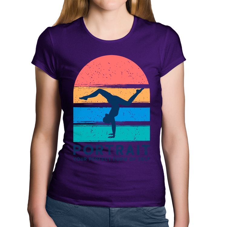 Baby Look Algodão Portrait Your Perfect Form Of Self - Roxa