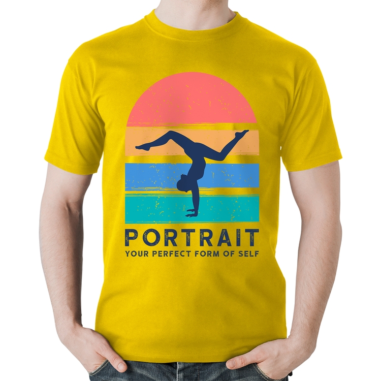 Camiseta Algodão Portrait Your Perfect Form Of Self - Amarela