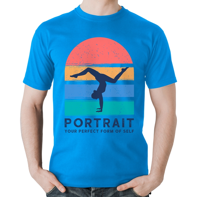 Camiseta Algodão Portrait Your Perfect Form Of Self - Azul