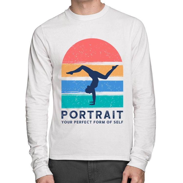 Camiseta Algodão Portrait Your Perfect Form Of Self Manga Longa - Branca