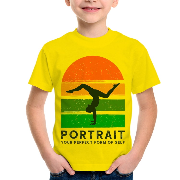 Camiseta Infantil Portrait Your Perfect Form Of Self - Amarela