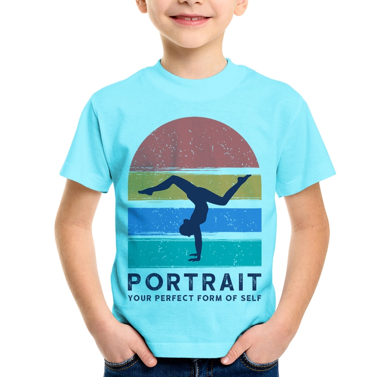 Camiseta Infantil Portrait Your Perfect Form Of Self - Azul Claro