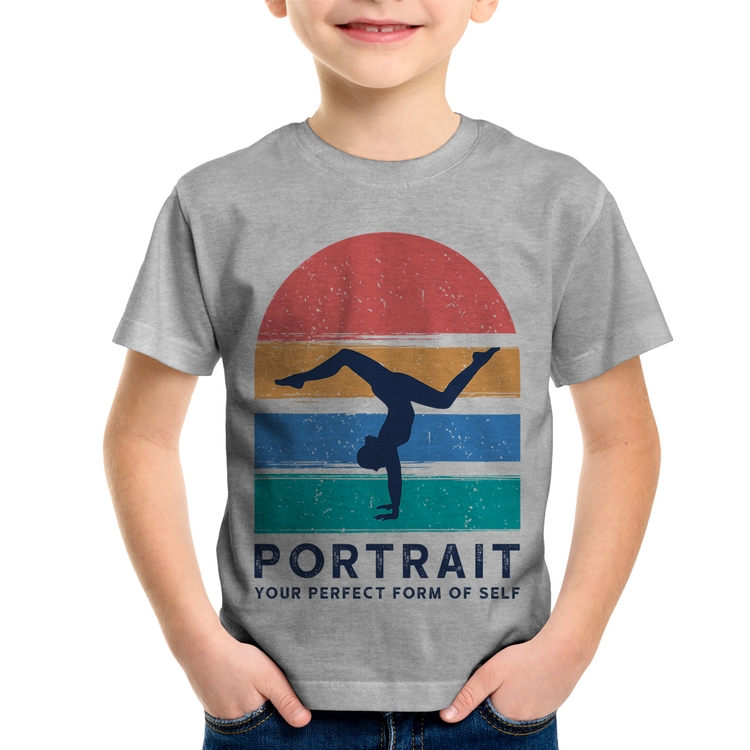 Camiseta Infantil Portrait Your Perfect Form Of Self - Cinza