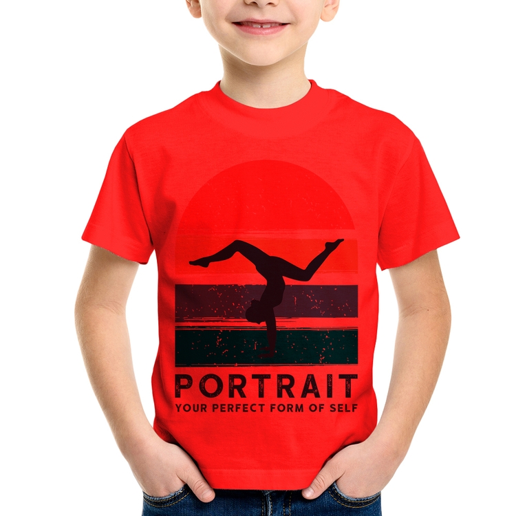 Camiseta Infantil Portrait Your Perfect Form Of Self - Vermelha