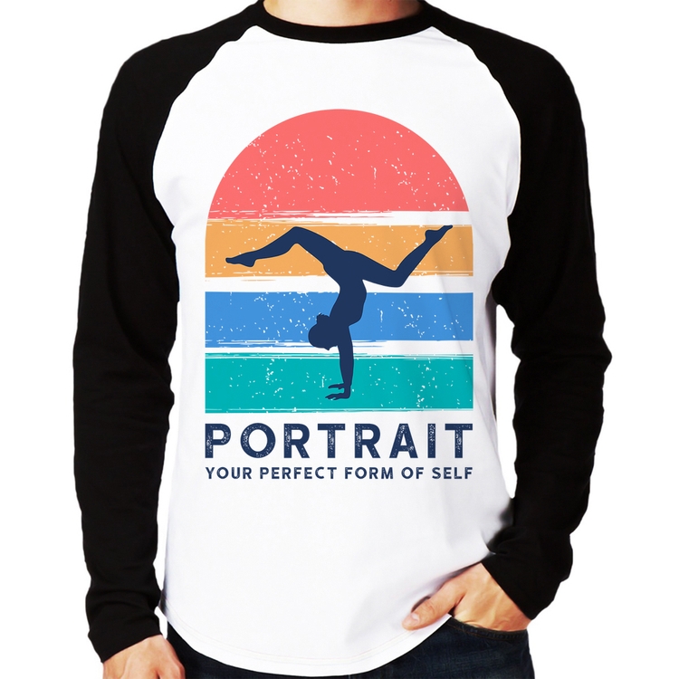 Camiseta Raglan Portrait Your Perfect Form Of Self Manga Longa