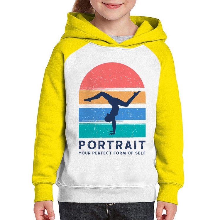Moletom Infantil Portrait Your Perfect Form Of Self - Branco/Amarelo