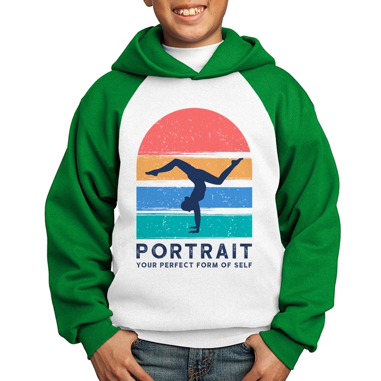 Moletom Infantil Portrait Your Perfect Form Of Self - Branco/Verde
