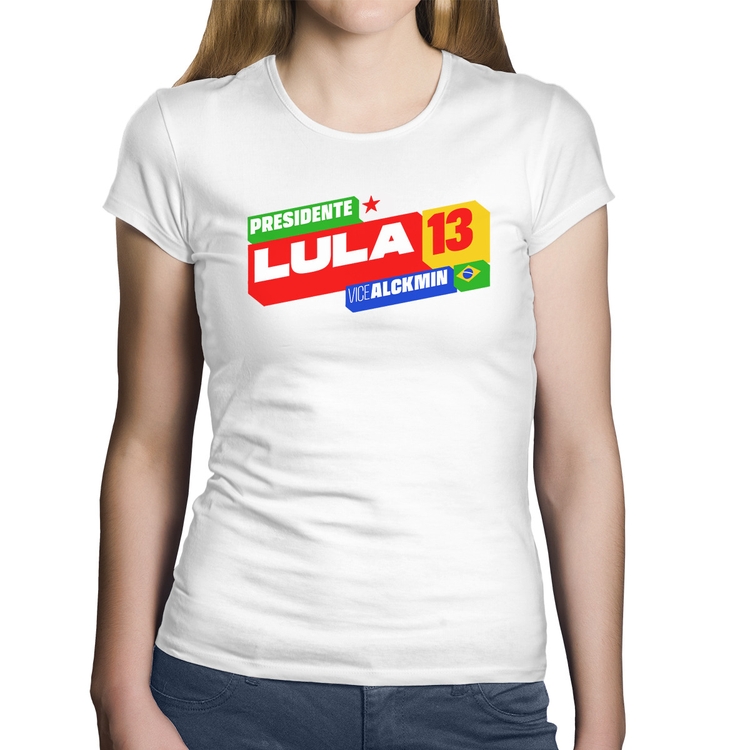 Baby Look Algodão Presidente Lula 13 PT 2026 - Branca