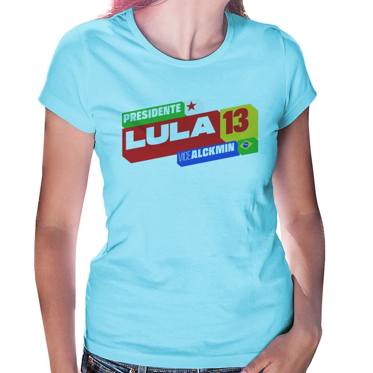 Baby Look Presidente Lula 13 PT 2026 - Azul Bebê