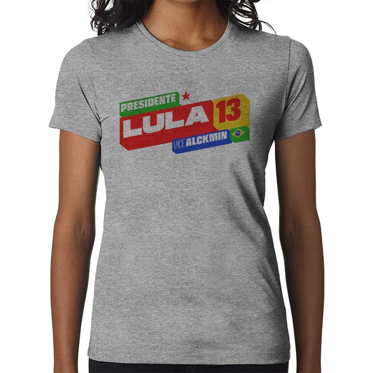 Baby Look Presidente Lula 13 PT 2026 - Cinza