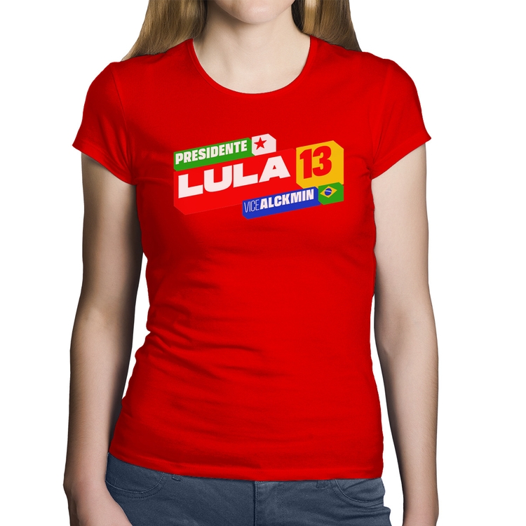 Baby Look Algodão Presidente Lula 13 PT 2026 - Vermelha