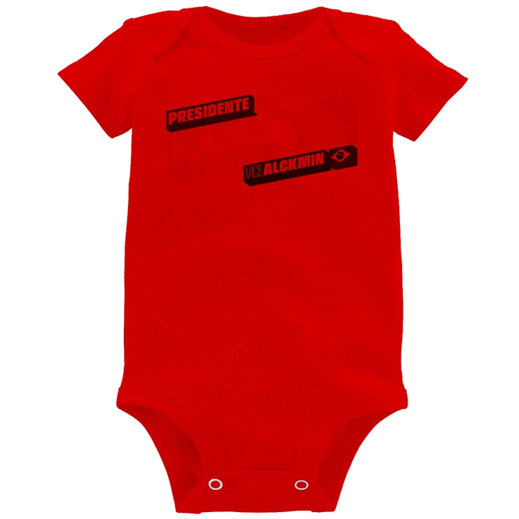 Body Bebê Presidente Lula 13 PT 2026 - Vermelho
