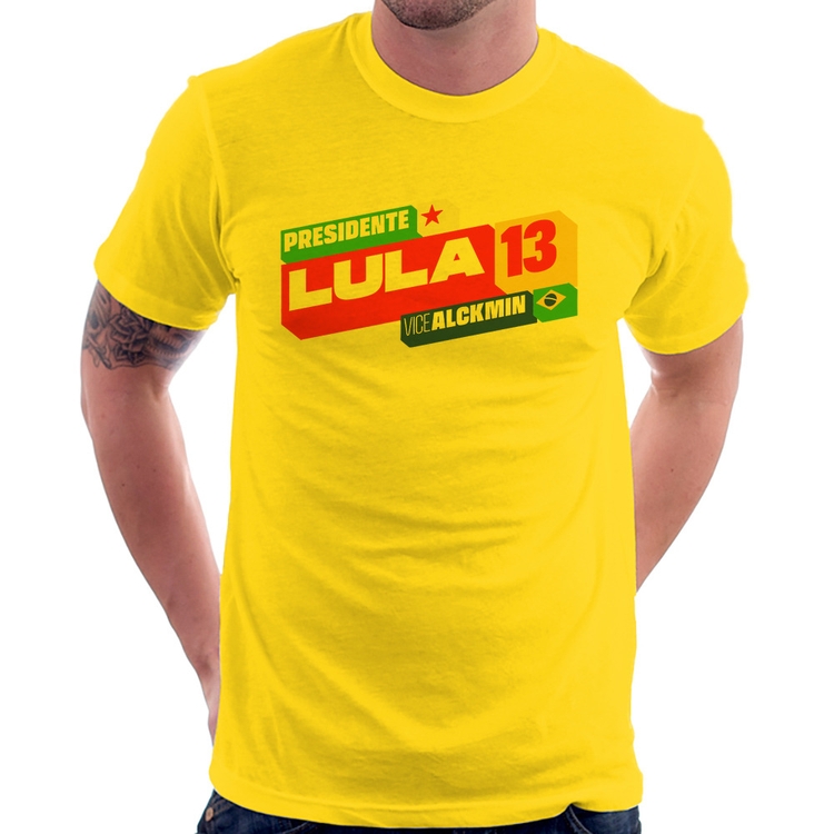 Camiseta Presidente Lula 13 PT 2026 - Amarela