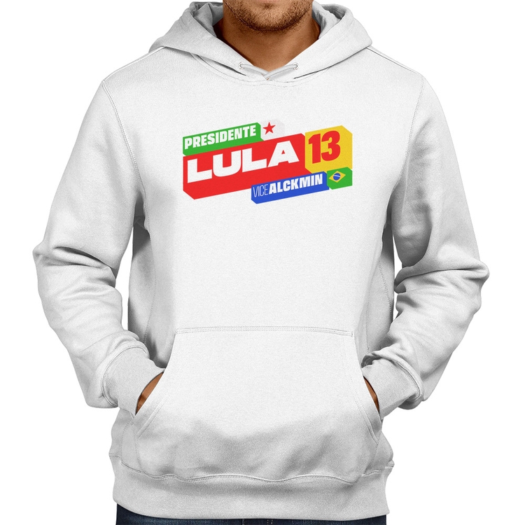 Moletom Presidente Lula 13 PT 2026 - Branco