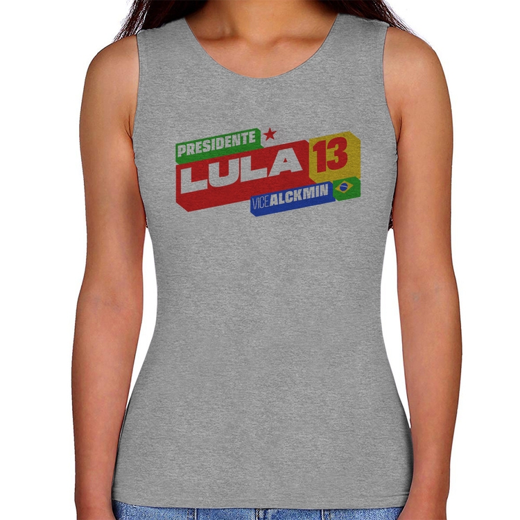 Regata Feminina Presidente Lula 13 PT 2026 - Cinza