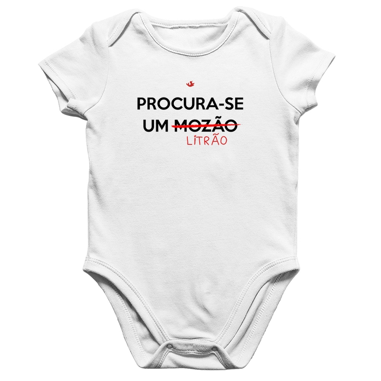 Body Bebê Algodão Procura-se um Litrão - Branco