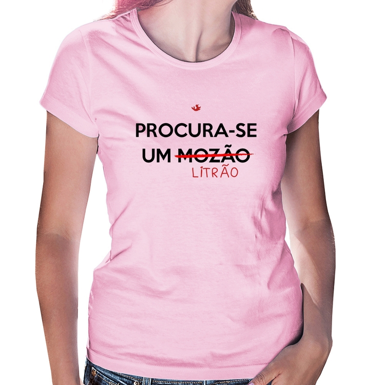 Baby Look Procura-se um Litrão - Rosa Bebê