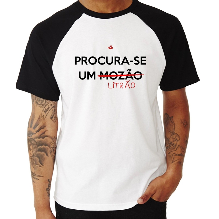 Camiseta Raglan Procura-se um Litrão