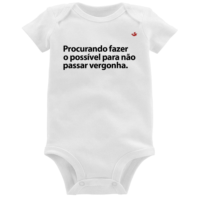 Body Bebê Procurando fazer o possível para não passar vergonha