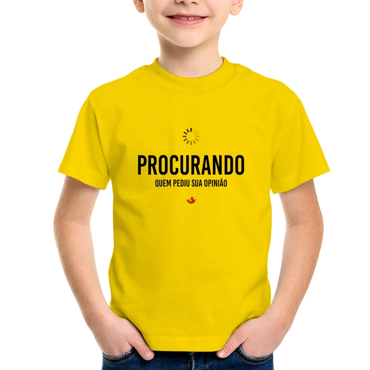 Camiseta Infantil Procurando quem pediu sua opinião - Amarela