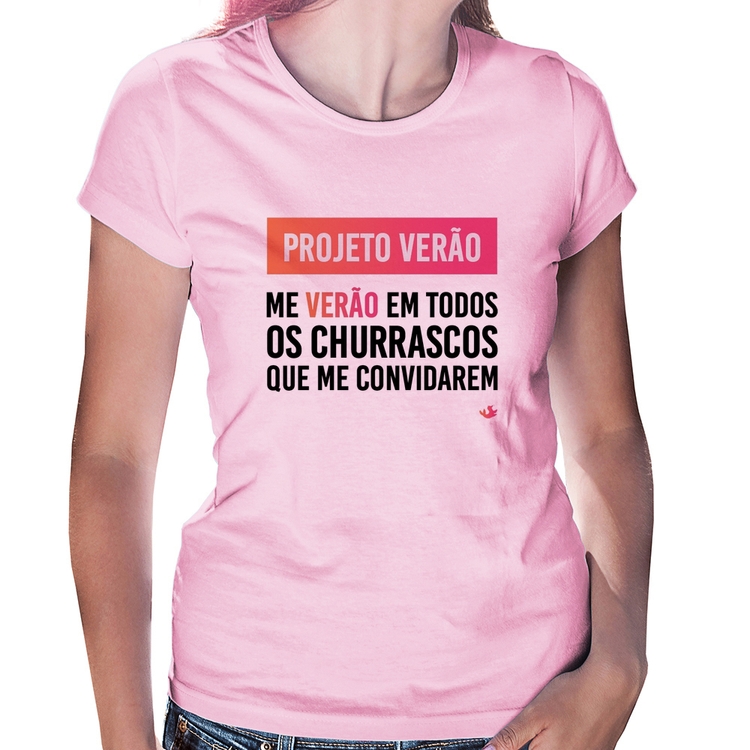 Baby Look Projeto Verão - Rosa Bebê