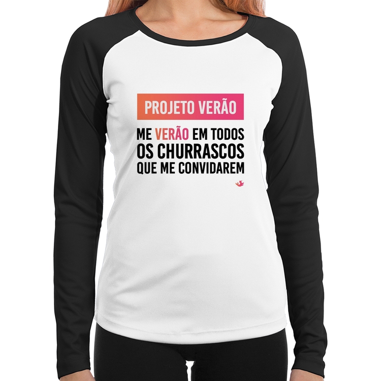 Baby Look Raglan Projeto Verão Manga Longa