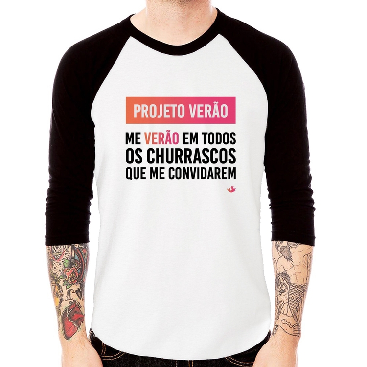 Camiseta Raglan Projeto Verão Manga 3/4