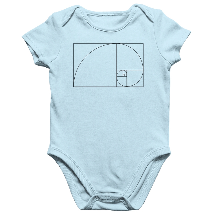 Body Bebê Algodão Proporção Áurea Fibonacci - Azul Bebê