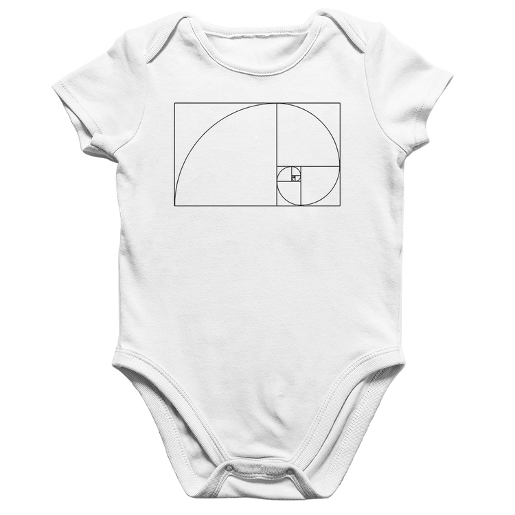 Body Bebê Algodão Proporção Áurea Fibonacci - Branco