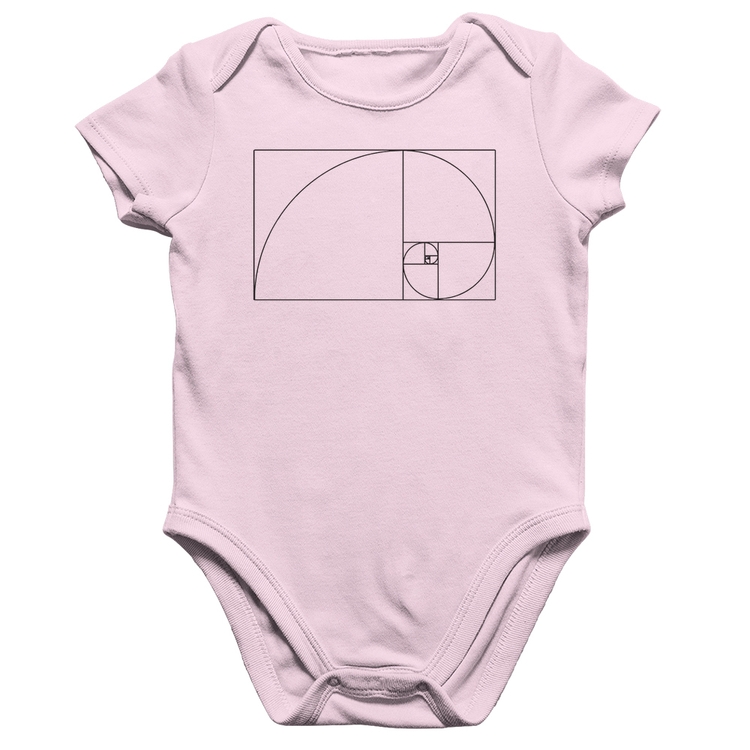 Body Bebê Algodão Proporção Áurea Fibonacci - Rosa Bebê