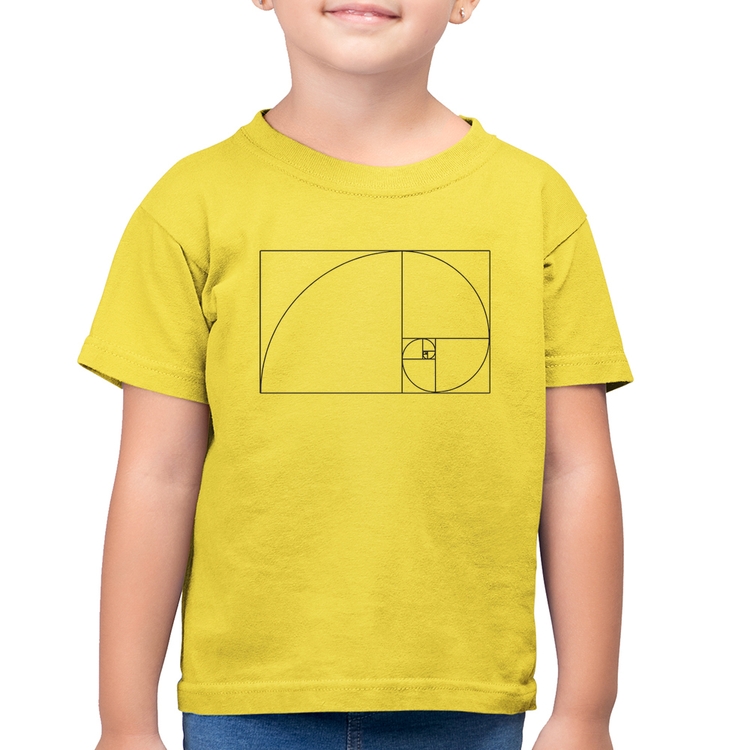 Camiseta Algodão Infantil Proporção Áurea Fibonacci - Amarelo Canário
