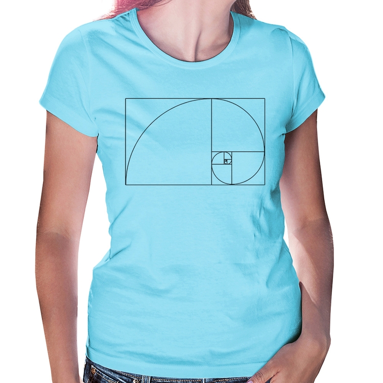 Baby Look Proporção Áurea Fibonacci - Azul Bebê