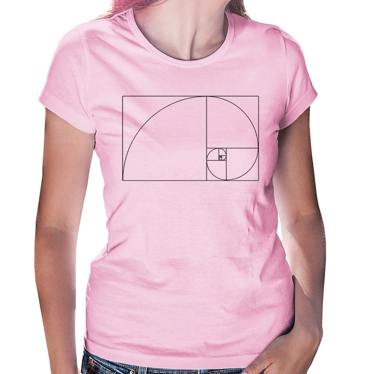 Baby Look Proporção Áurea Fibonacci - Rosa Bebê